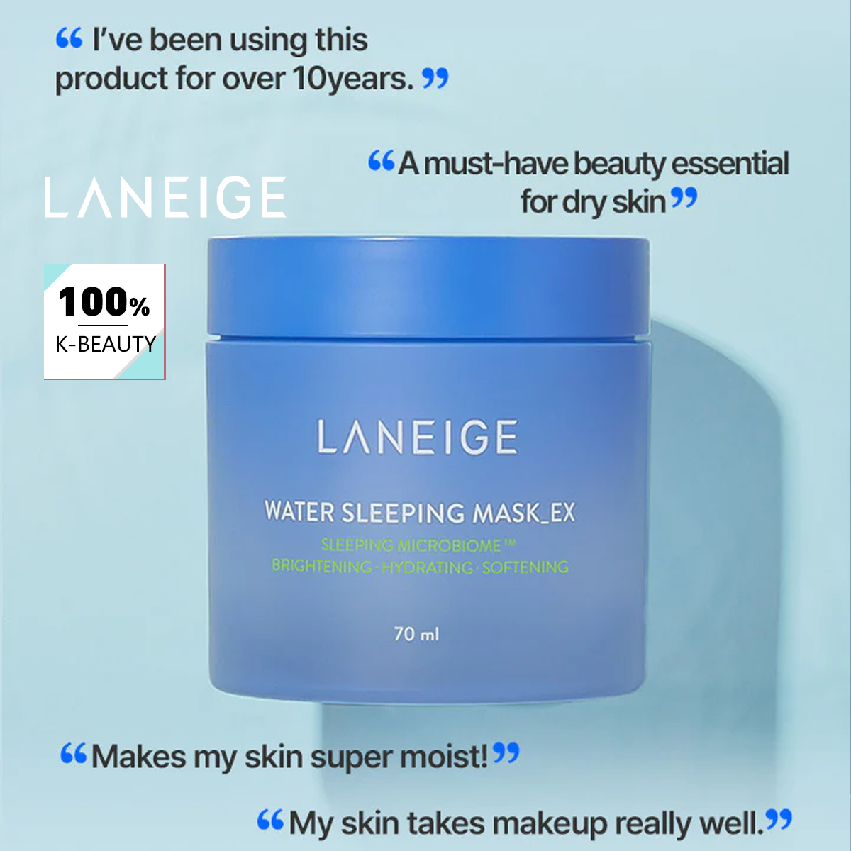 Luxury Skincare Fridge - LANEIGE Water Sleeping Mask 70ml,Overnight Hydration,Deep